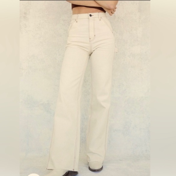 PacSun Denim - PacSun Wide Leg Carpenter Ultra High Waist Cream Color Jeans Size 27